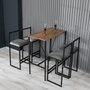 Hanah Home Nordic - Fume Juego de mesa y taburetes de bar de 5 piezas